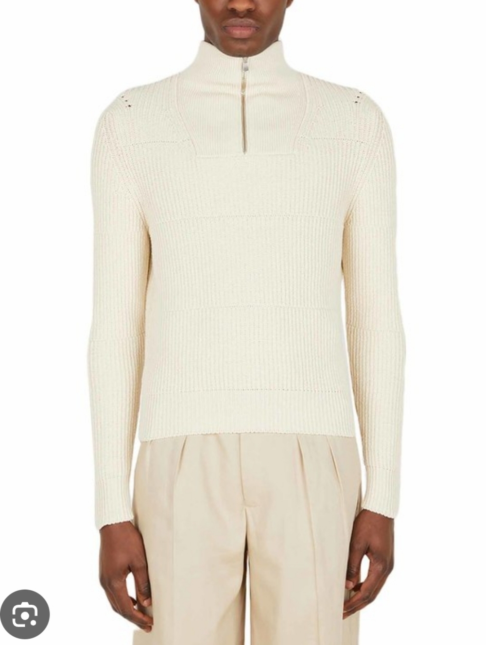JACQUEMUS la Maille Dolce Knit Quarter Zip Sweater